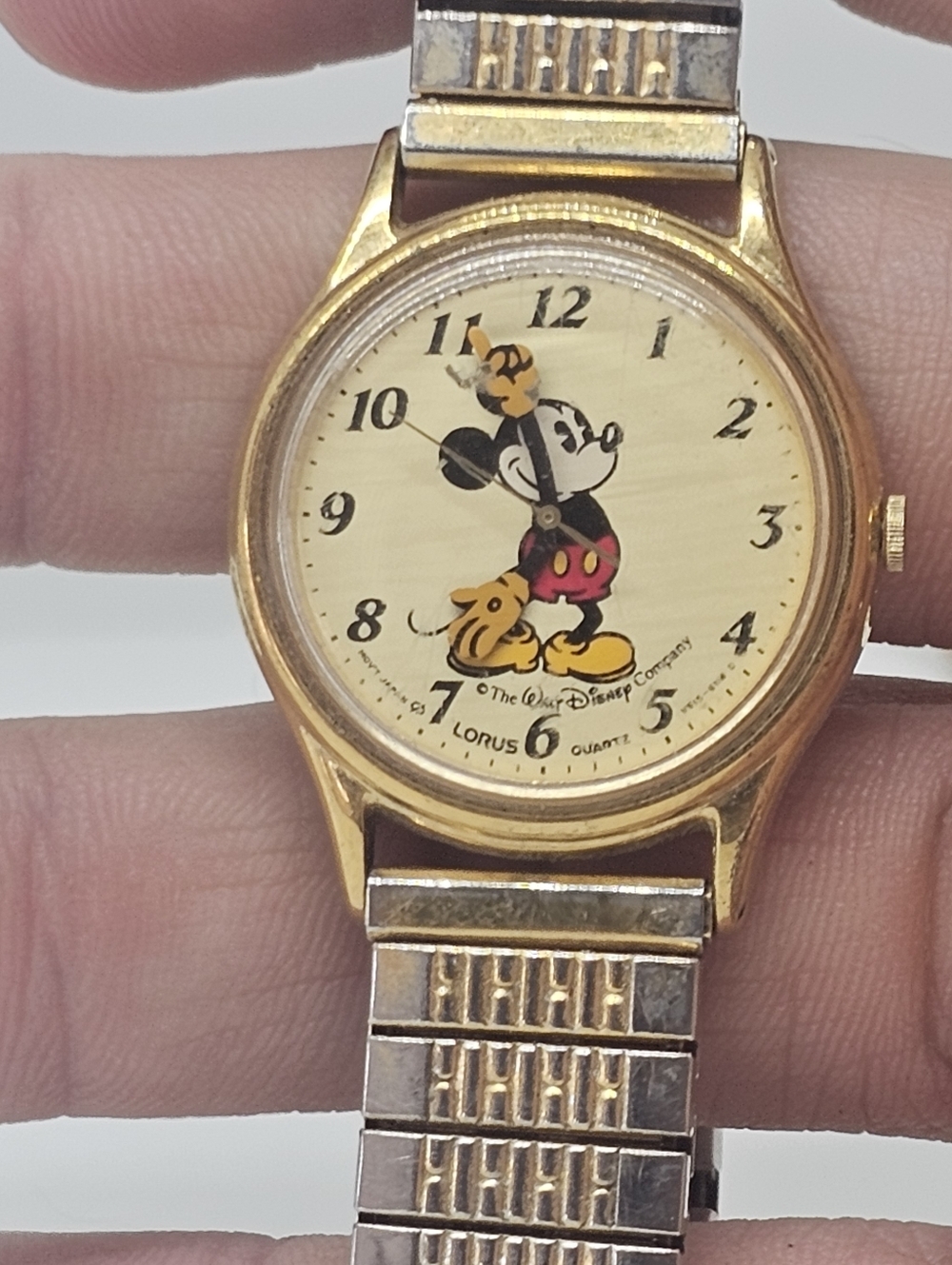 The Walt Disney Company Mickey Mouse Gold Tone Wristwatch